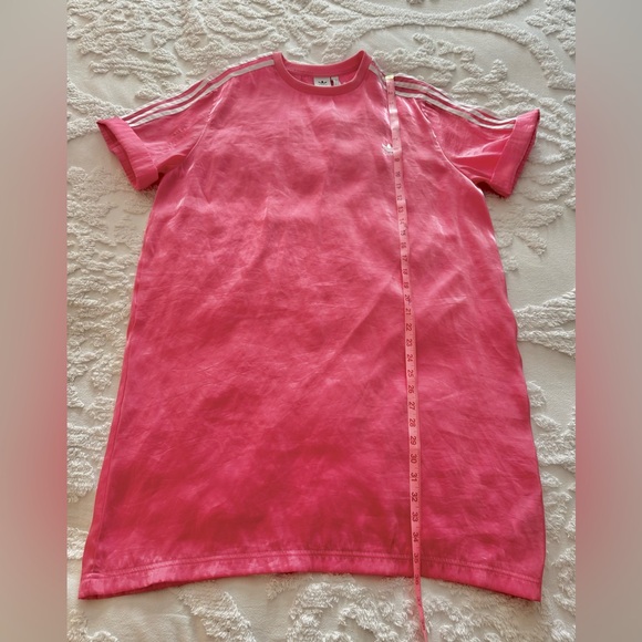 ADIDAS ORIGINALS PINK ACETATE T-SHIRT DRESS MINT CONDITION SIZE XL - Picture 4 of 7